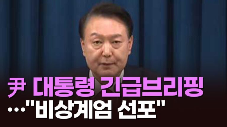 [속보] 윤석열 대통령, 비상계엄 선포
